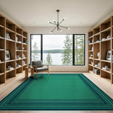 Teal Dotted Field Geometric Area Rug