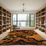 Burnt Orange Black Abstract Animal Area Rug