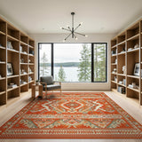 Orange Southwestern Geometric Medallion Rug