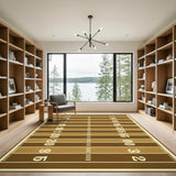 ODIKA Brown Football Field Area Rug