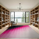 Black to Pink Geometric Gradient Area Rug