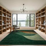 Green Emerald Wave Geometric Area Rug