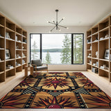 Southwestern Sunburst Pyramid Area Rug