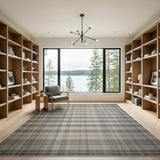 Rustic Farmhouse Brown and Tan Rustic Brown Tan Plaid Area Rug