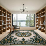 Vintage Floral Mandala Area Rug