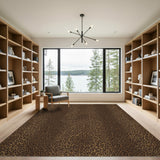 Brown Leopard Print Washable Area Rug