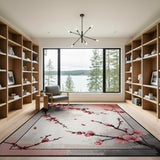 Pink Cherry Blossom Vintage Area Rug