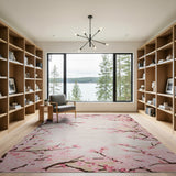 Delicate Cherry Blossom Pink Area Rug