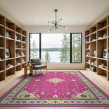 Vibrant Hot Pink Persian Area Rug