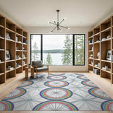 Rainbow Wheel Geometric Area Rug