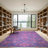 Vibrant Purple Floral Vintage Area Rug