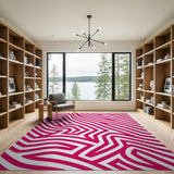 Geometric Modern Bold Pink Zigzag Geometric Area Rug