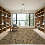Tan Swirl Abstract Area Rug