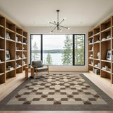Brown and Tan Modern Geometric Tan Brown Area Rug