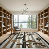 Bamboo Grove Mushroom Silhouette Area Rug