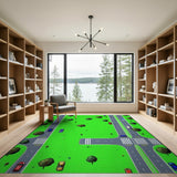 Retro Pixel Street Intersection Area Rug