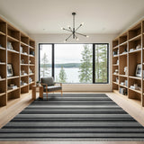 Bold Black White Striped No. 18 Area Rug