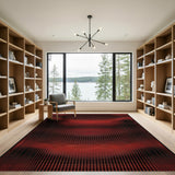 Bold Red Wavy Geometric Area Rug