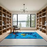 Multi-color and Patterns Retro Pixel World Map Area Rug