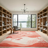 Red Fish Coral Area Rug