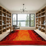 Fiery Lava Flow Area Rug