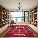 Kids Cartoon Red Football Field Area Rug