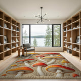 Vibrant Mushroom Cluster Area Rug