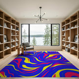 Abstract Area Vibrant Swirl Abstract Multi-Color Area Rug