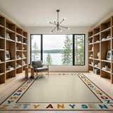 Colorful Alphabet Border Kids Area Rug