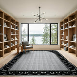 Gothic Bat Arch Black White Rug