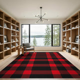 Black Red Buffalo Plaid Area Rug