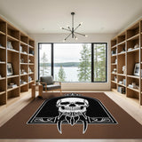 Ornate Gothic Skull Arch Area Rug