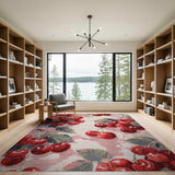 Fruit Pattern Red Red Cherry Fruit Pattern Area Rug