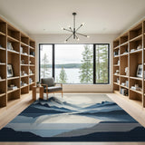 Blue and Teal Layered Blue Mountains Area Rug