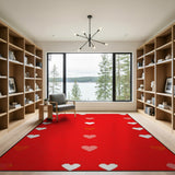 Playful Red Hearts Area Rug