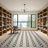 Beige Interlocking Chain Link Area Rug