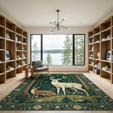 Majestic White Stag Fawn Forest Rug
