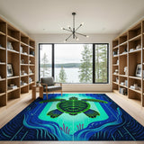 Sea Turtle Ocean Glow Area Rug