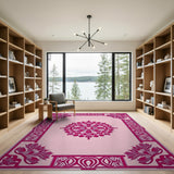Ornate Pink Persian Mandala Area Rug