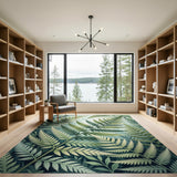 Green Lush Fern Canopy Area Rug