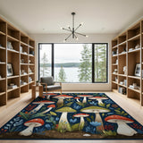 Whimsical Red Mushroom Grove Area Rug