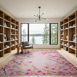 Floral Vintage Cherry Blossom Pink Area Rug