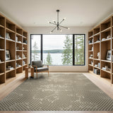 Beige Halftone Dot Abstract Area Rug