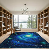 Starry Galaxy Vortex Area Rug