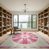 Pink Grapefruit Slice Area Rug