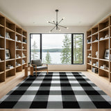 Black and White Classic Black White Checkered Farmhouse Rug