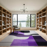 Purple Wave Geometric Abstract Area Rug