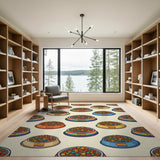 Rainbow Pet Bowls Kids Cartoon Rug