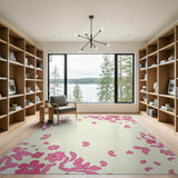 Pink Sakura Blossom Scatter Area Rug