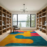 Vibrant Multi-Color Abstract Shag Area Rug